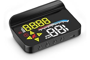 Liiiyuan Car HUD OBD2 GPS Dual System Projector for Car, Heads up Display for Cars，Digital Speedometer for car mph, Suitable for All car