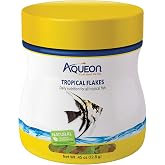 Aqueon Tropical Flakes .45 Ounces | Aquarium fish food, floating flakes for surface feeding with natural ingredients, vitamins, minerals, trace nutrients