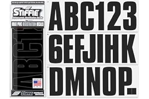 Stiffie Uniline Matte Black 3" Boat & PWC Registration Decals • Numbers Letters Stickers