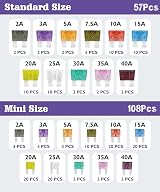 Digank 165 Pcs Car Fuses Kit with Storage Case 12V-32V Universal view 2