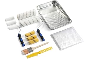 KUPOO Paint Roller Set - Foam Roller,Angled Paint Brush, Paint Frame, Paint Tray, Mini Rollers,Cover Refills,Paint Sleeves and Paint Supplies - All in One Paint Roller Kit for Decorating Walls and Home