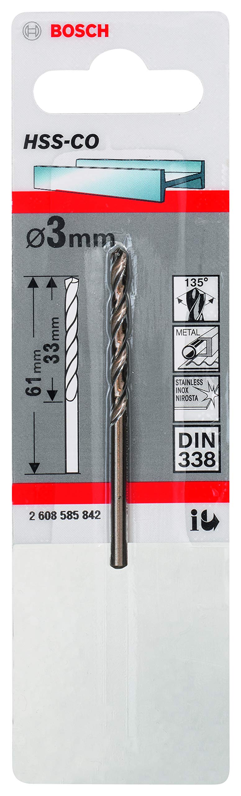 Bosch 2608585842 HSS-Co DIN 338 Metal Drill Bits