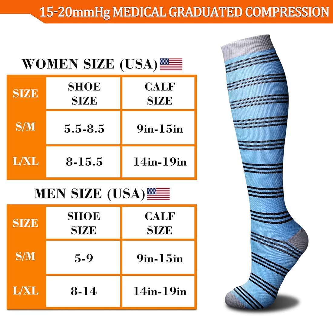 CHARMKING Compression Socks 15-20 mmHg is Best Graduated Athletic & Daily for Men & Women Running, Travel, Mountaineering: Clothing