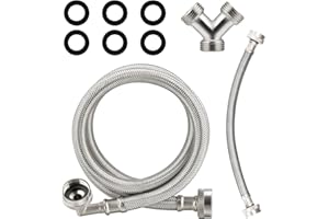 Watflow 4FT Steam Dryer Hose Installation Kit with 3/4" FHT 90 Degree 304SS Elbow Hose, 1ft Inlet Adapter and Y Connector,Fit
