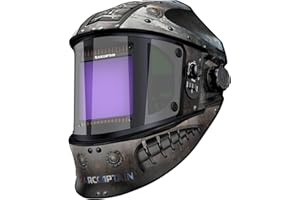 ARCCAPTAIN Auto Darkening Welding Helmet with Side View, 180° Panoramic View, 1/1/1/1 True Color Large Viewing Welding Hood with 4 Arc Sensor Solar Powered, Wide Shade 4/5-9/9-13 for TIG MIG ARC CUT