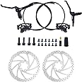 WEEROCK MTB Hydraulic Brake Set, Bike Disc Brakes Kit with Left Front 800mm Cable, Right Rear 1550 mm Cable, 160mm Rotors, Aluminum Alloy Hydraulic Brake Fit for Mountain Bike, MTB