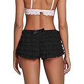 MOBJVIY Women Lace Layered Micro Shorts Cotton Soft Y2k Cute Fairy Pajamas Bottoms Low Rise Bloomers Panties