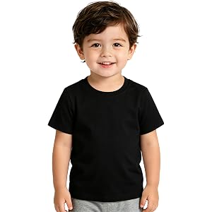 KIKINOTE Toddler Boys T-Shirts Short Sleeve Cotton Boy Undershirts Crew Neck Baby Tees Solid Summer Kids Clothes 2-5T