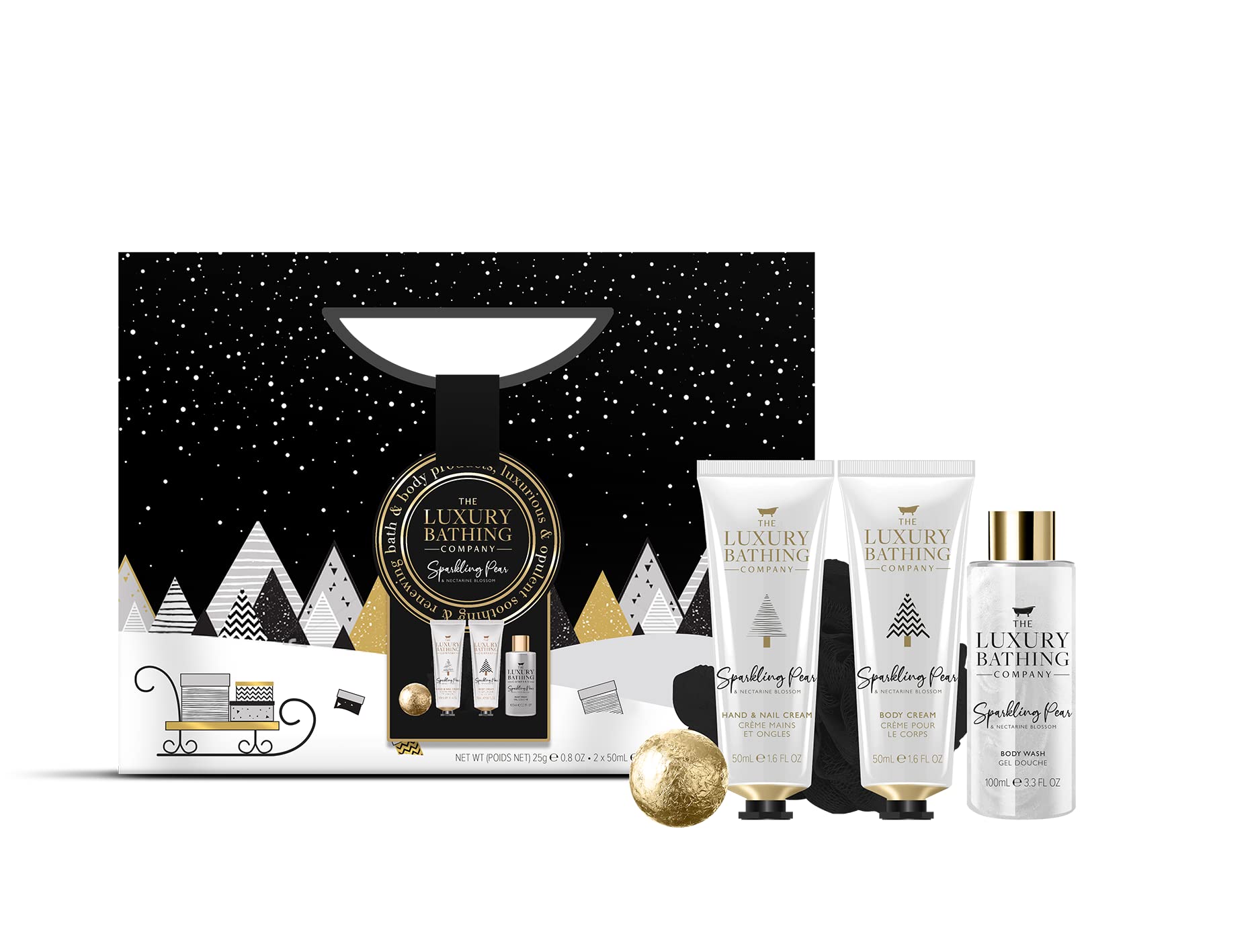 The Luxury Bathing - Sparkling Pear & Nectarine Blossom - Winter Love Perfect Night In Gift Bag