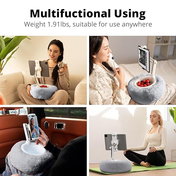 SUPEDESK TABLET PILLOW STAND FOR BED, ADJUSTABLE TABLET STAND WITH DETACHABLE SNACK BOWL, PHONE STAND FOR BED, KINDLE HOLDER, IPAD HOLDER, TABLET HOLDER FOR READING, WATCHING VIDEOS AND STREAMING