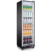 BODEGACOOLER Commercial Beverage Refrigerator with Glass Door,12.5 Cu.Ft Commercial Drink Refrigerator,Upright Large Display 