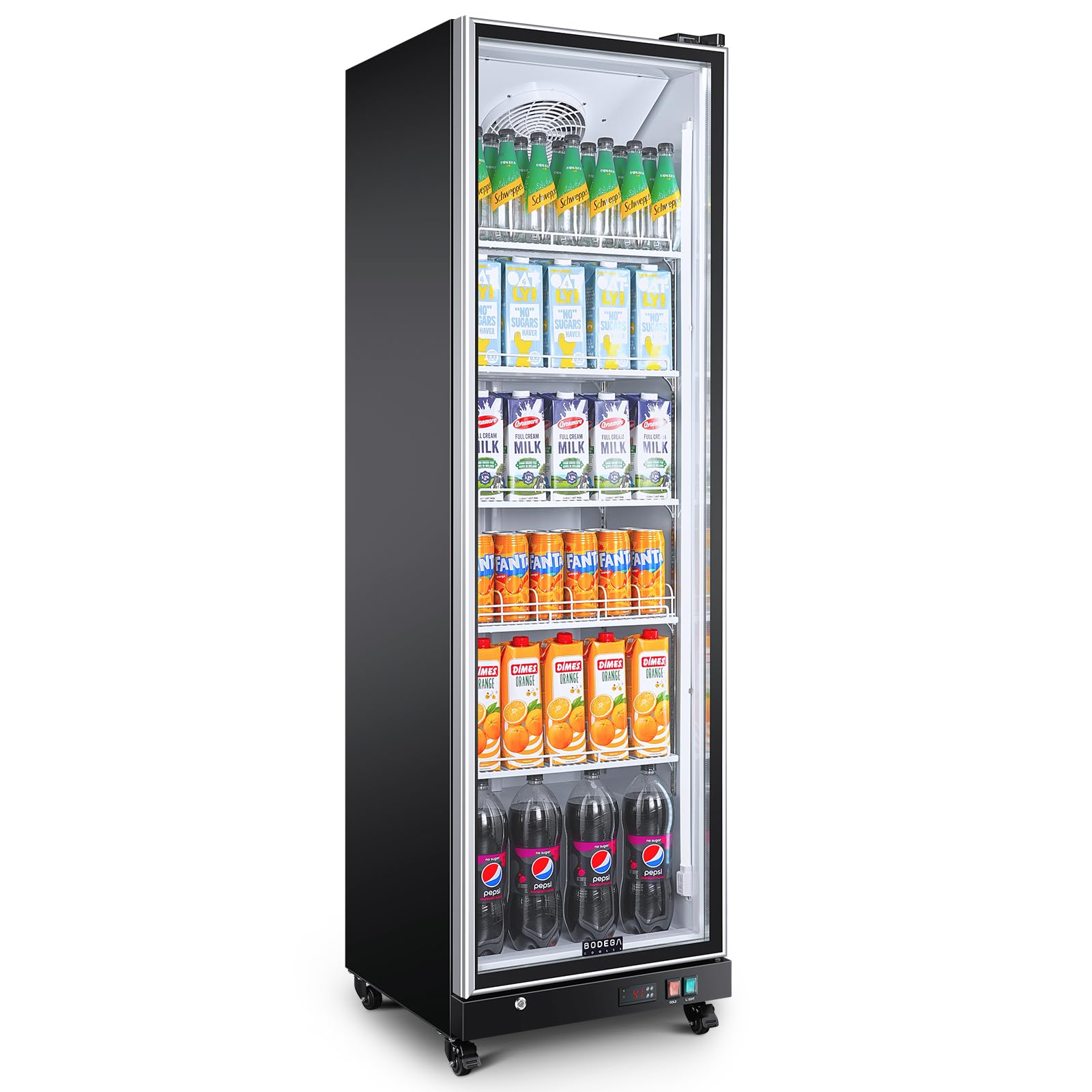 Photo 1 of ****STOCK PHOTO REFRENCE ONLY***BODEGACOOLER Commercial Beverage Refrigerator with Glass Door,12.5 Cu.Ft Commercial Drink Refrigerator,Upright Large Display Merchandiser Beverage Bar Cooler with Soft LED Light,Adjustable Shelves