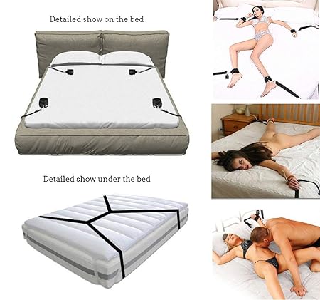 BDSM Bondage Rope Bed Restraints Spielzeug Handcuffs Ankle cuffs Erotic Fesselgurte Sex Spielzeug
