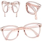 Ryegis Folding Reading Glasses For Women,Oversiezd fashionable women's Reader, Portable Blue Light Glasses RD 2.5