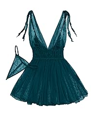 Lilosy Sexy Polka Dots Mesh Sheer Babydoll Chemise
