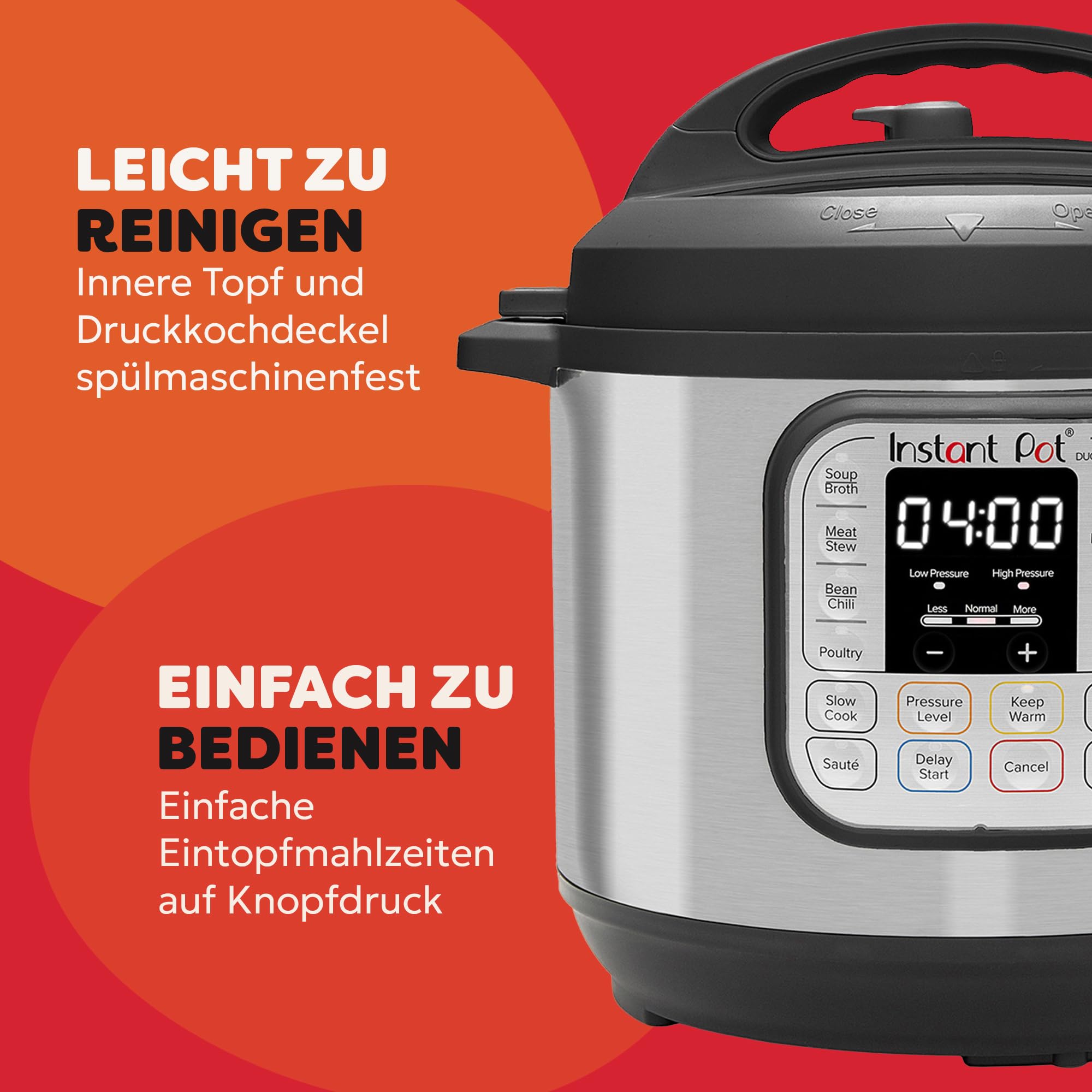 Instant Pot Duo 7-in-1-Multikocher 5,7 l – gebürstetes Edelstahl, großer Schnellkochtopf, Schongarer, Reiskocher, Sauteuse, Joghurtbereiter, Dampfgarer und Speisenwärmer, spülmaschinenfest 5