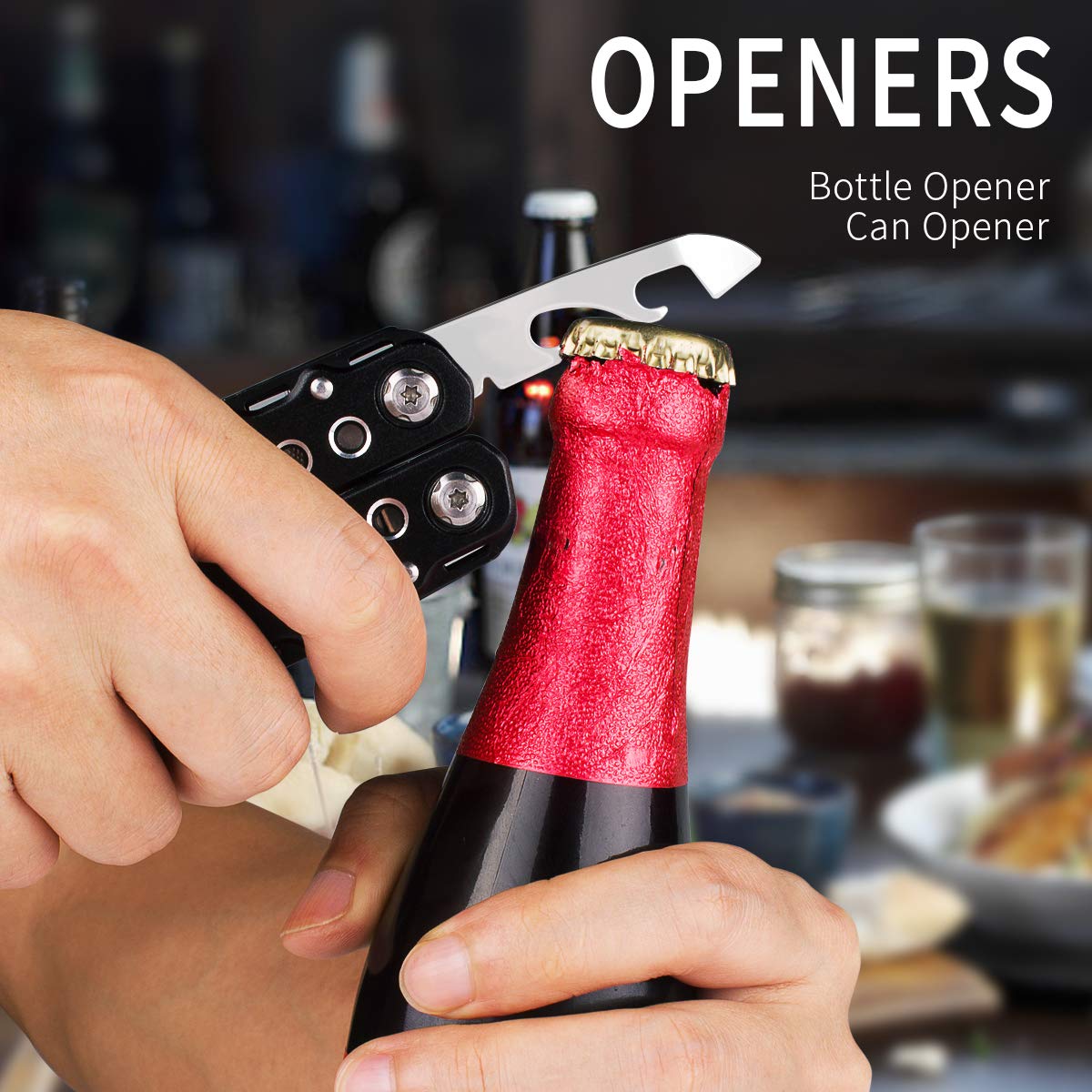 Multitool Pliers, 25 IN 1 Multi-Plier Stainless Steel Multipurpose Folding Pocket Plier Kit with Knife, Saw, Screwdrivers for Home, Fishing, Camping, Hiking, Survival, Travel(Nylon Sheath Included)