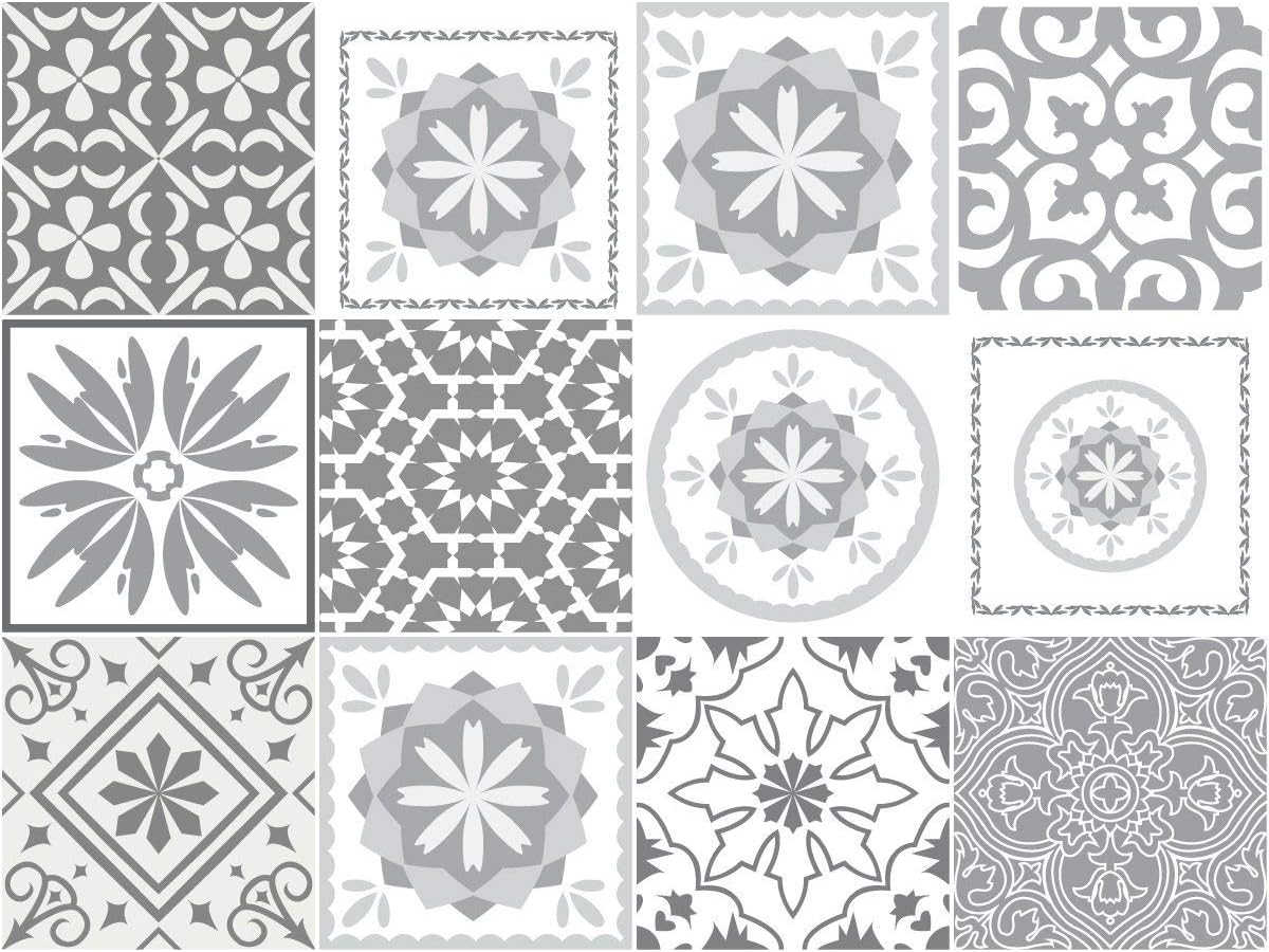Ambiance Sticker Self-Adhesive Decorative Wall Decal Cement Tile for Bathroom and Kitchen Nuances de Gris Cordoba - Image 5