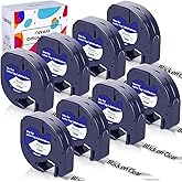 Hehua Clear Label Maker Tape Compatible for Dymo Label Maker Refills Clear Transparent 16952 S0721530 Refills 12mm x 4m for LT-100H LT-100T Plus LT-110T QX50 2000 XR, 8 Pack