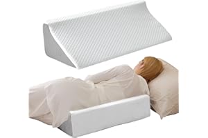 BIEEZZK Bed Wedge Pillow, Side Pillows for Sleeping on Side, Body Pillow for Back Pain Memory Foam Back Wedge Pillow for Bed, Side Wedge Pillow, Body Positioners for Back Support White/Grey