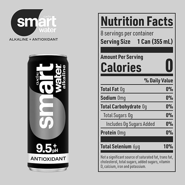 SMARTWATER ALKALINE + ANTIOXIDANT ALUMINUM CAN 12OZ 8PK