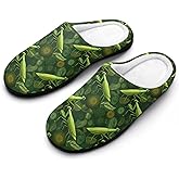Insect Mantis Men's Cotton Slippers Cozy Memory Foam House Shoes Slip on for Indoor Outdoor