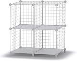HOMIDEC 4 Cube Wire Storage Shelves Wardrobe Cabinet Bookcase view 9