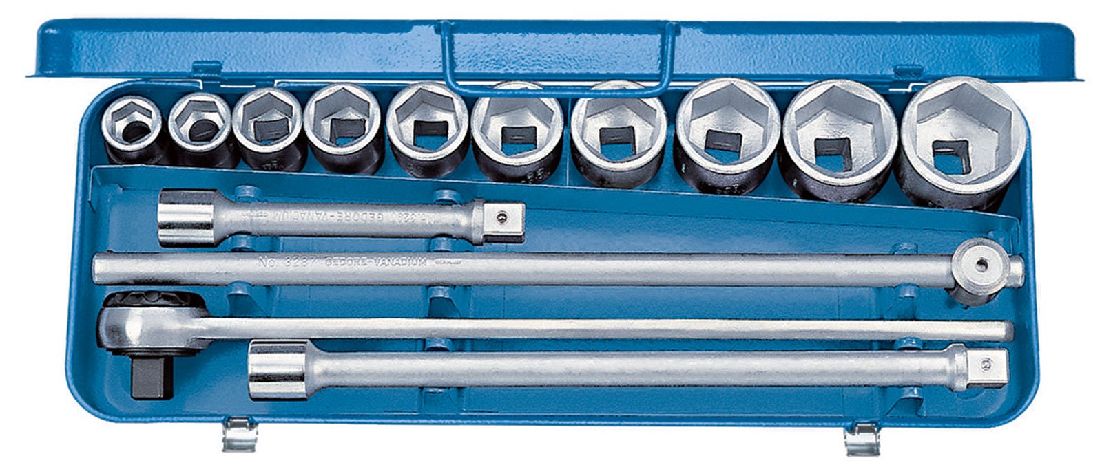 Gedore 32EMU-2 3/4-Inch Tool Set - Blue/Silver (14-Piece)