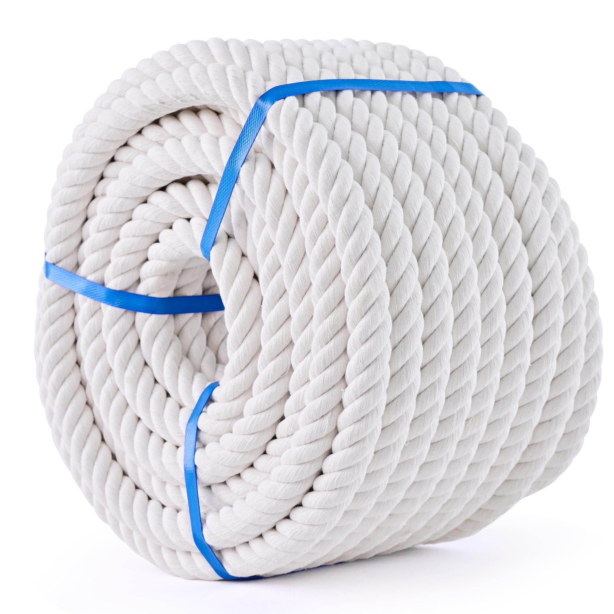 white cotton rope 1in × 100ft natural twisted,available as used for tug of war, navigation, fitness 