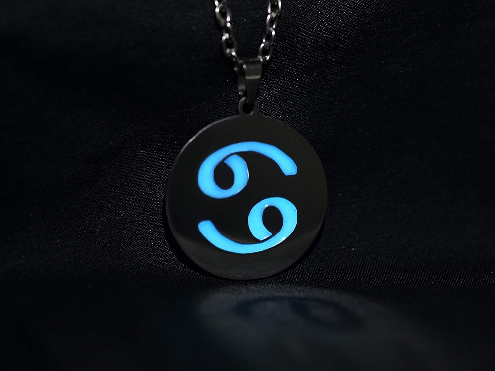 Amazon.com: Cancer Zodiac Necklace, Glow in the Dark ...