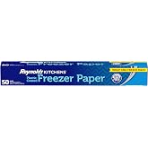Reynolds Kitchens Plastic-Coated Freezer Paper, Built-In Cutter, 50sq ft | Prevents Freezer Burn, Food and Meat Wrap Paper, Easy to Label, BPA Free, Seals In Freshness, 15 in x 13.33 yds