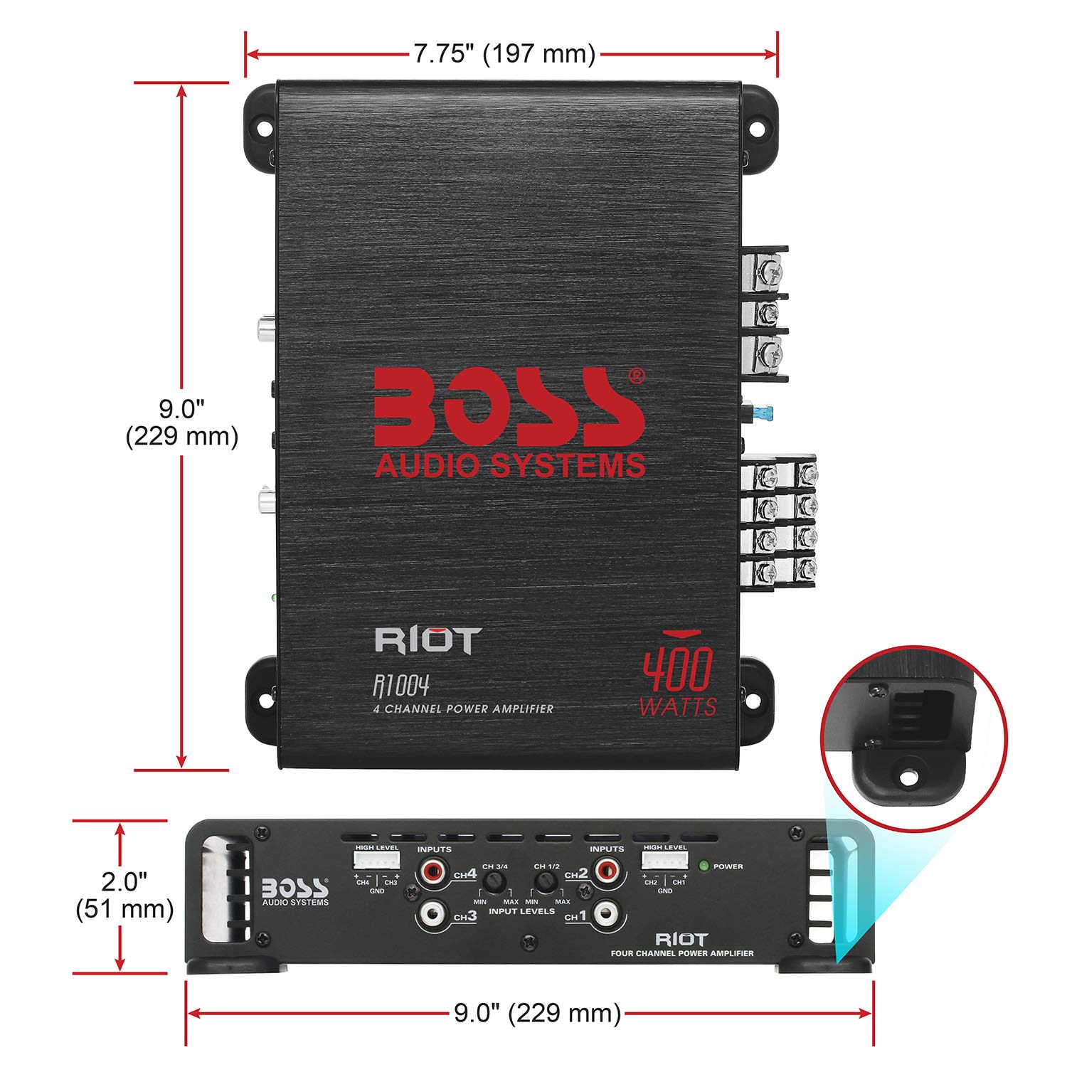 Mua BOSS Audio Systems R1004 Riot Series 4 Channel Amplifier Car Audio ...
