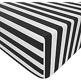 black and white striped crib sheet