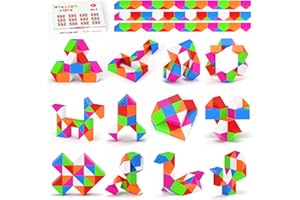 Vdealen 12 Pack Mini Fidget Snake Cube Twist Puzzle Party Favors for Kids, School Rewards&Classroom Prize for Students, Goodie Bag Stocking Stuffers, Gift for Birthday Valentine Easter Christmas