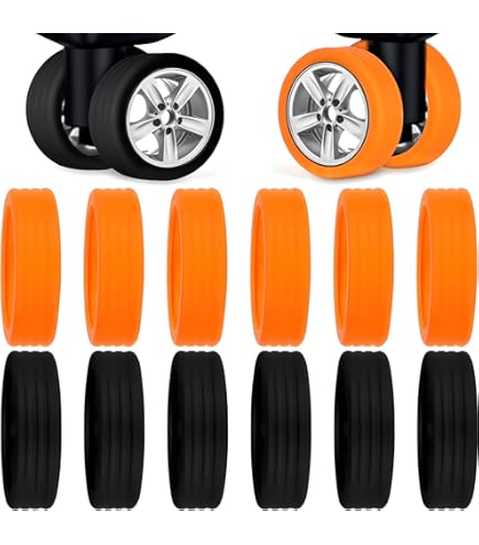 Rosaerpy New Upgrade Luggage Wheel Covers 8 Pieces Carry On Luggage Wheel Protectors 8 Pieces To Prevent Wear And Tear Reduce Noise For Suitcases With Wheels (Deep Blue 02