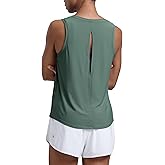 CRZ YOGA Cloudweight Open Back Workout Tops for Women Lightweight High Neck Athletic Gym Tank Soft Running Sleeveless Shirts