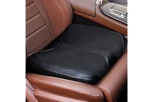QYILAY Car Memory Foam Heightening Front Seat Cushion for Short People Driving, Hip(Coccyx/Tailbone) and Lower Back Pain Relief Butt Pillows, Adult Booster Seat for Car. (Black)