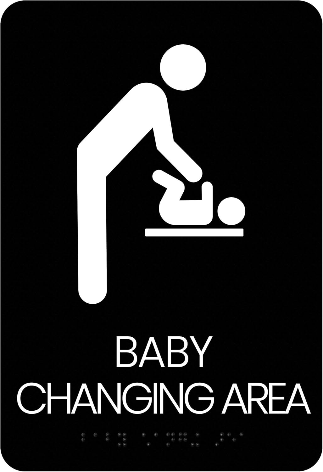 Corko Signs Baby Changing Area Sign with Braille 3M Tape
