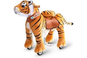 WondeRides Ride on Toy, Kids Ride on Toy Small Size 3 for Toddlers Boy and Girls 3 to 5 Years Old, Pony Ride on Pony Plush Walking Animal Mechanical Riding Toys.