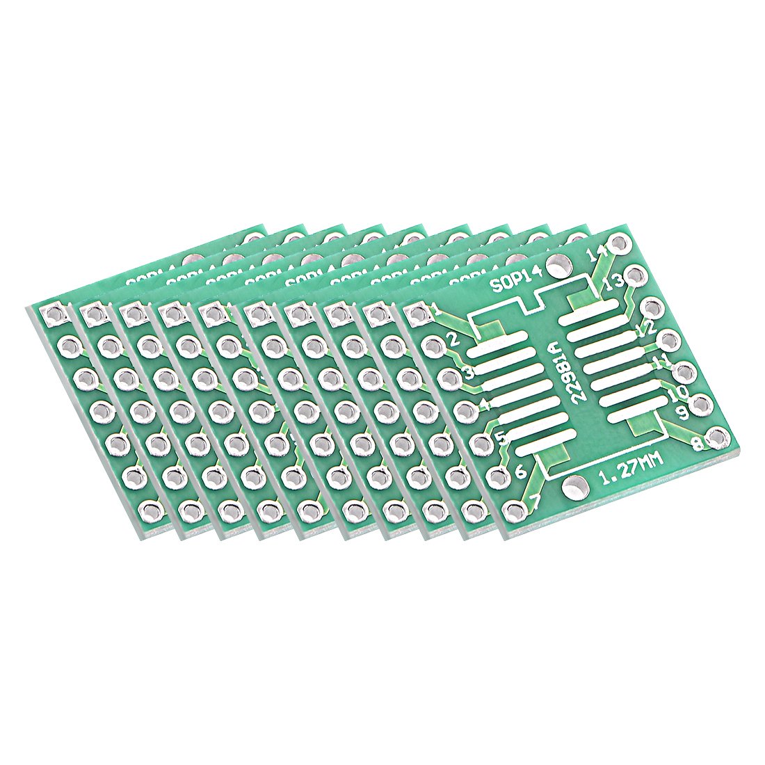 Sourcingmap SSOP 14PIN 0.65 / SOP 14PIN 1.27 to DIP Adapter PCB Board Surface Mounted Devices Converter 10pcs