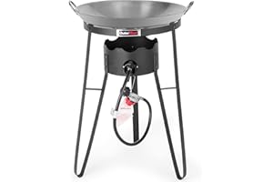 OUTERMUST Outdoor Cooker with Iron Wok and Propane Burner, 54,000 BTU High-Pressure Gas Stove for Backyard BBQ, Tailgating & Outdoor Cooking