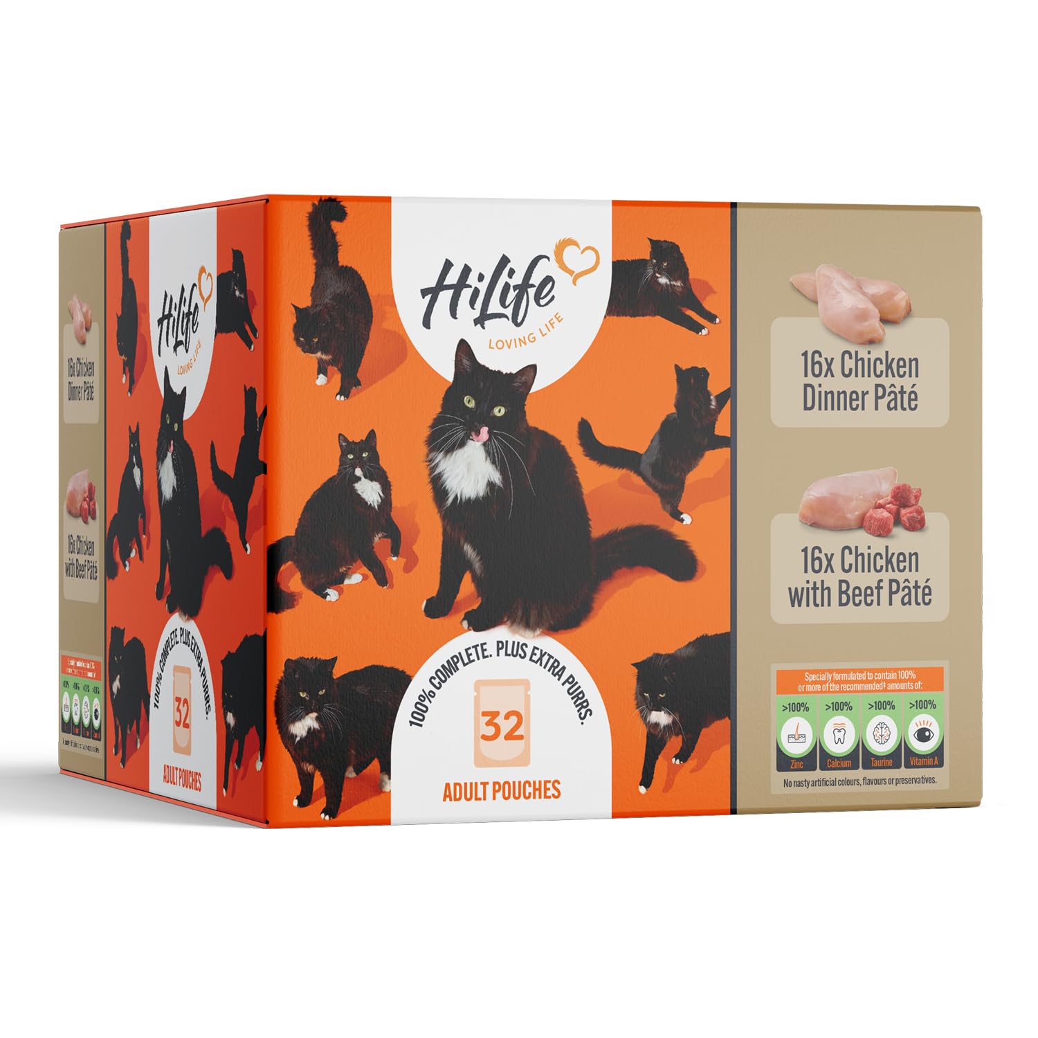 HiLife It's Only Natural Cat Pouch Multipack The Big Chicken One In Jelly 32x70g