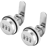2Pack Security Combination Cam Locks 3-Digit Keyless Code Locks for Cabinet | 20mm Metal Security Locks Coded Locks for Safety Box Cabinet Drawer Mailbox Door Furniture (20mm, Silver)