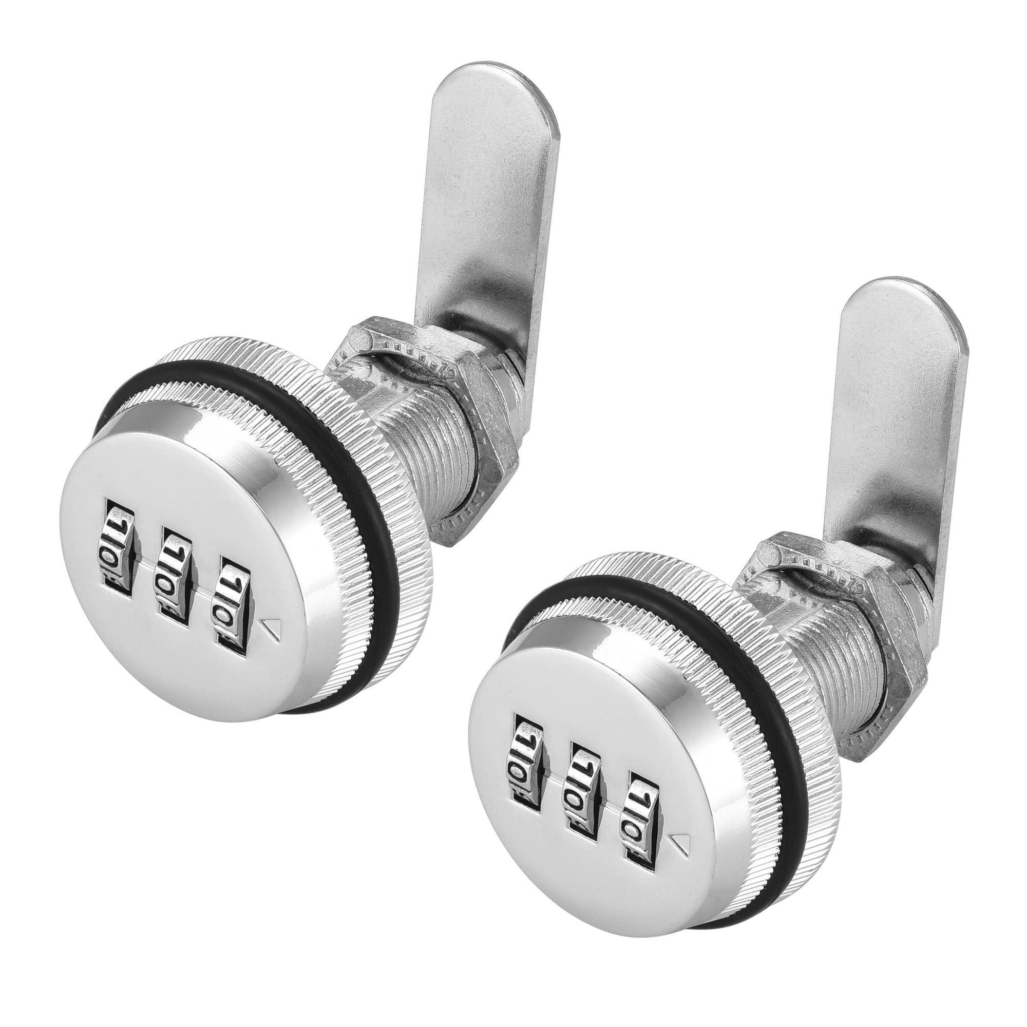 Combination Cam Lock Security Locks Set of 2 Password Coded Locks 3-Digit Keyless Metal Locks for Safety of Box Cabinet Drawer Mailbox Door Furniture (20mm, Silver)