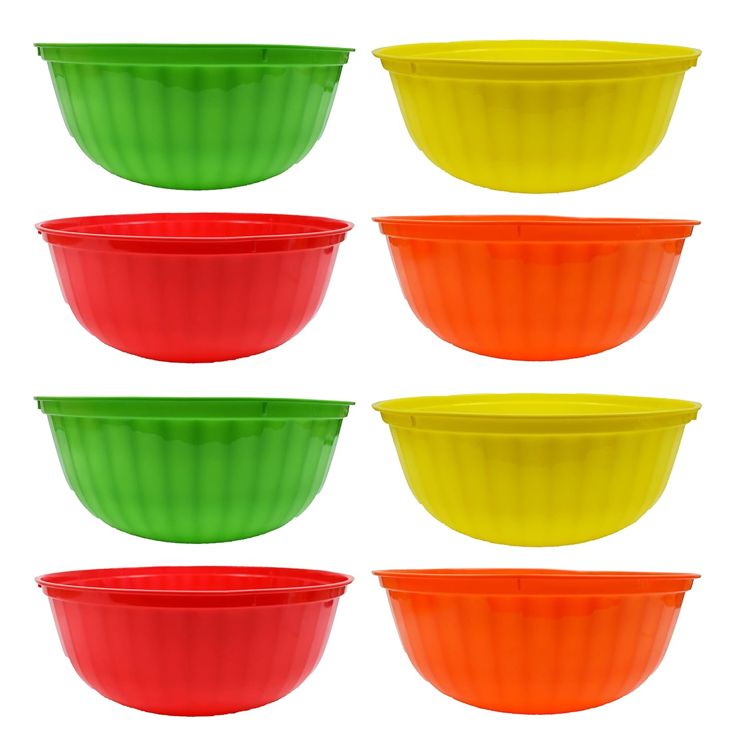 Set of 8 Round 12" Serving Bowls! 4 Bright and Beautiful