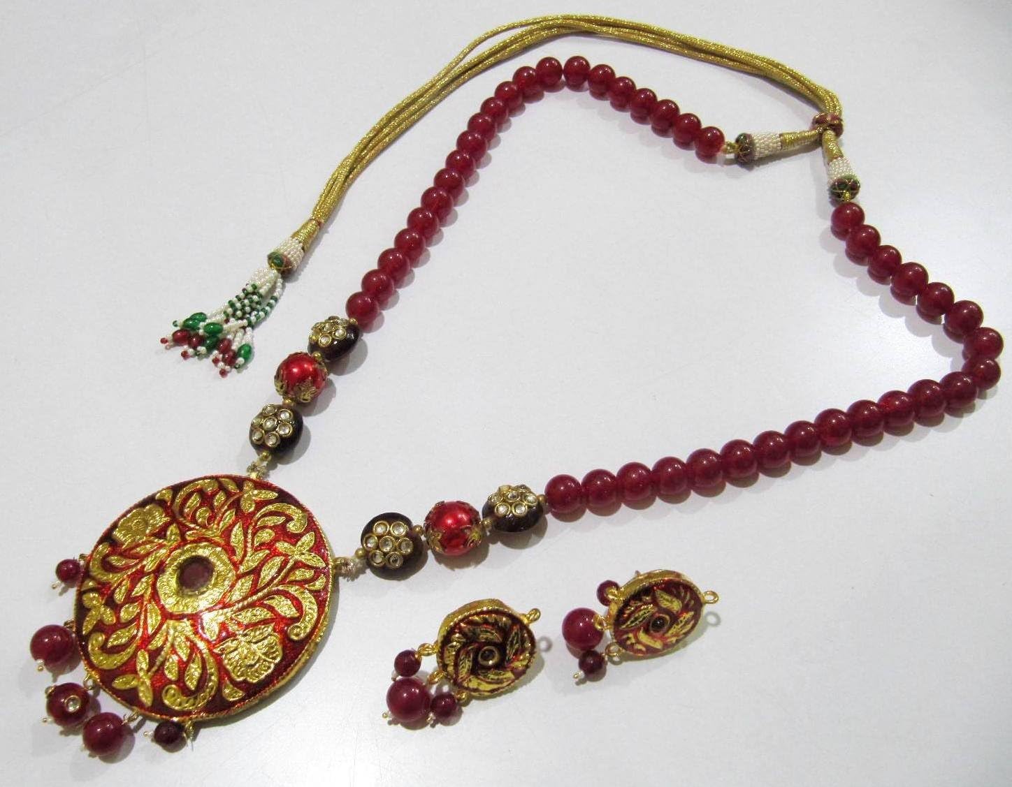 kundan polki pendant set