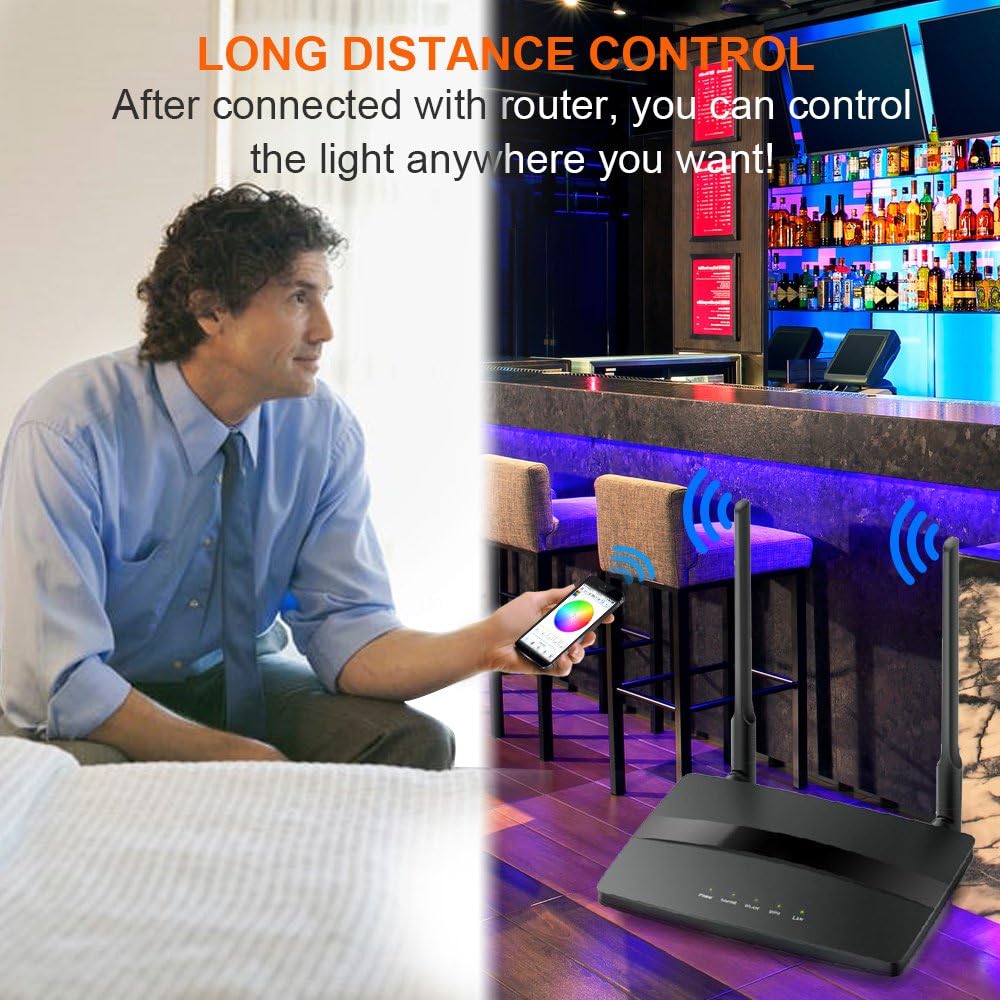 KORJO WiFi Led Light Strip, 32.8ft/10M Flexible Rope Light Kit with