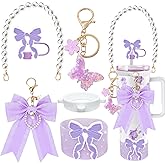 FRZSHENG Accessories for Stanley Cup 30oz 40oz Tumbler, Cute Bow Straw Cover, Silicone Boot