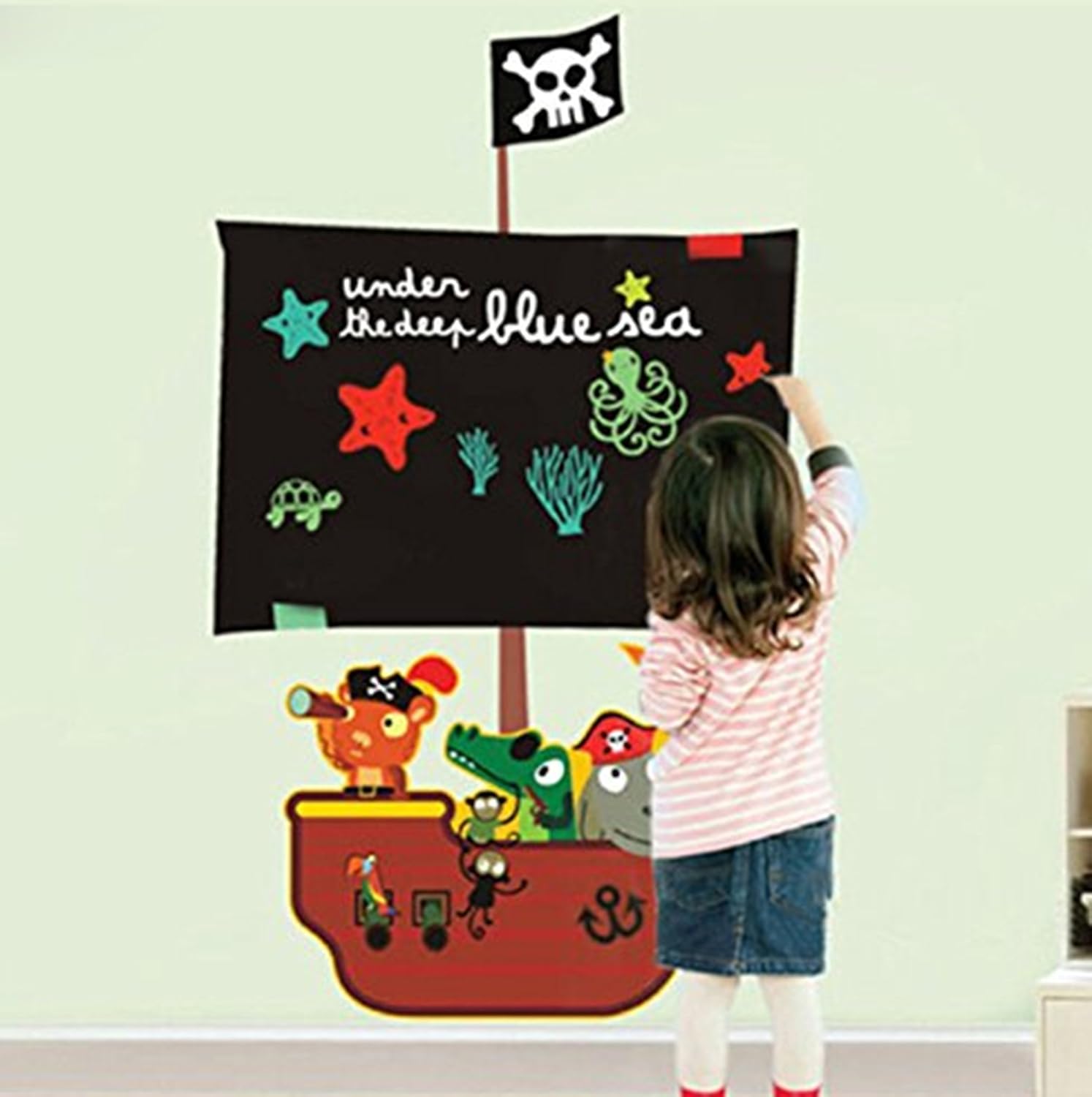 Amazon Com Pirate Ship Blackboard Chalkboard Wall Stickers
