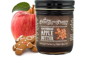 Hearth and Pantry Holiday Apple Butter Spread - Gingerbread Apple Fruit Butter - Gluten Free - All-Natural Ingredients - Fantastic Apple Butter Gift - 9 Ounce Jar